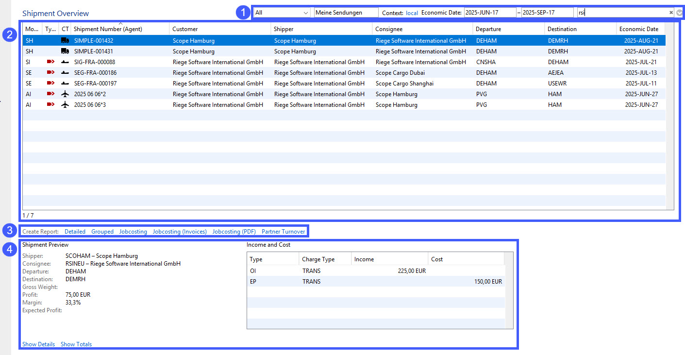 Shipment Overview – a cross-module overview of shipments