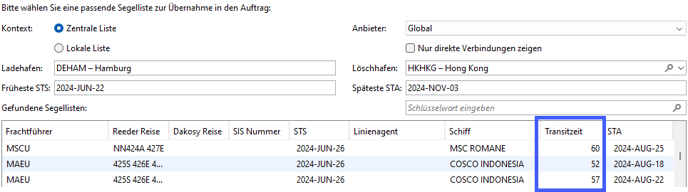 Ocean_Segelliste_Transitzeit_DE
