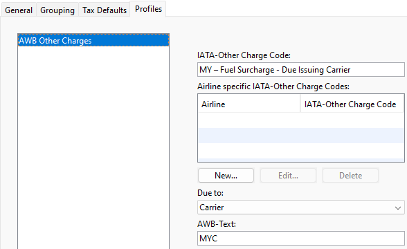 chargetype on AWB