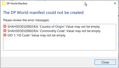 dpmanifest_validation errors