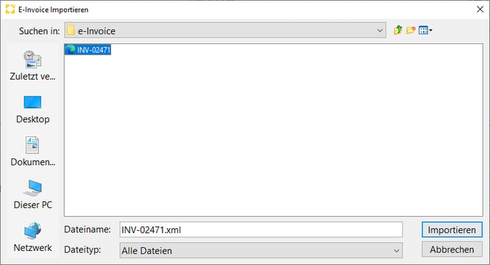 e-invoice import_DE