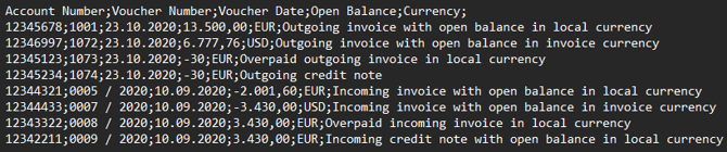 example csv